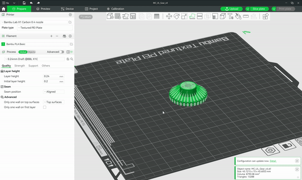 Enable support settings on bambu lab