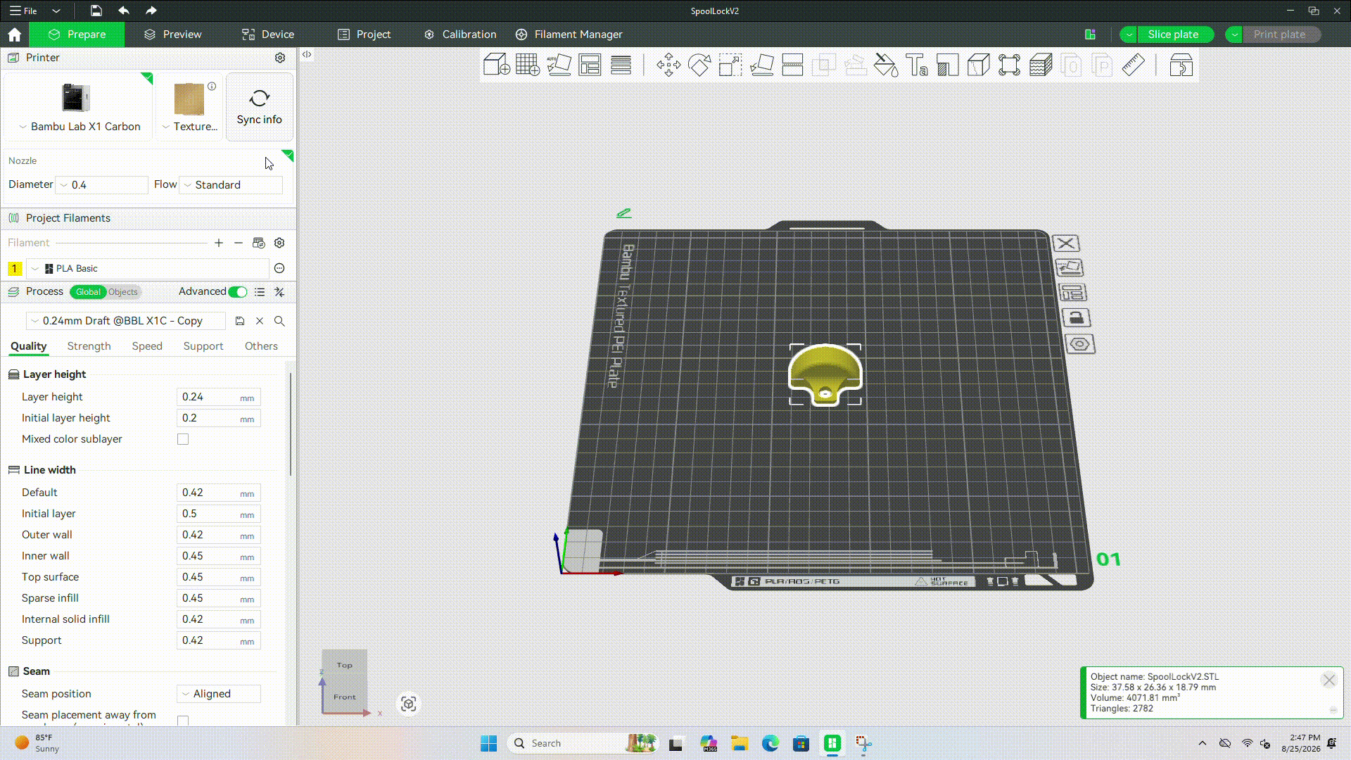 Enable support settings on bambu lab